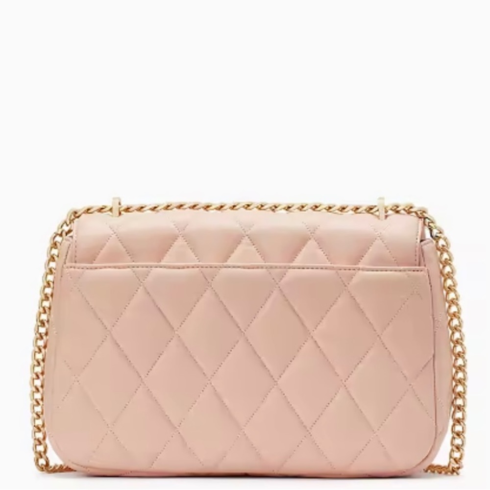 Kate Spade Carey Medium Quilted Flap Shoulder Bag Light Pink - Picture 5 of 6